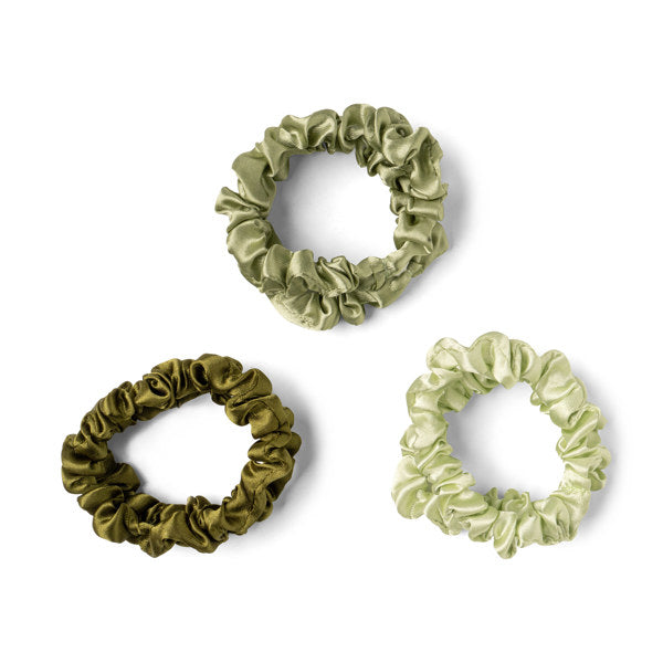 Crush Take Care Silky Satin Scrunchies Multi green tones 6 Piece Set Phoenix Nationale