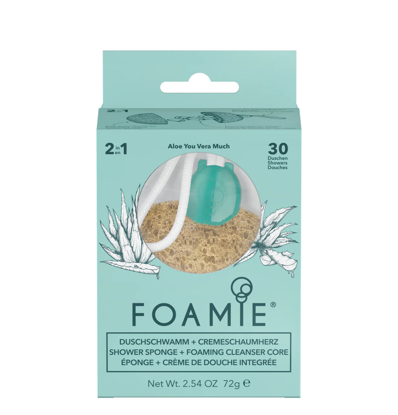 FOAMIE Sponge Aloe You Vera Much - Aloe Vera shower sponge with gently cleaning shower care Phoenix Nationale