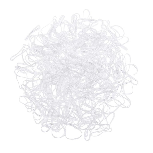 PP No Snag Clear Hair Ties  Elastics - 200pc Pack 2cm Diameter